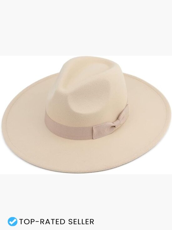 Big Wide Brim Fedora Hat Adjustable Strap Classic Unisex Outdoor Party Prop